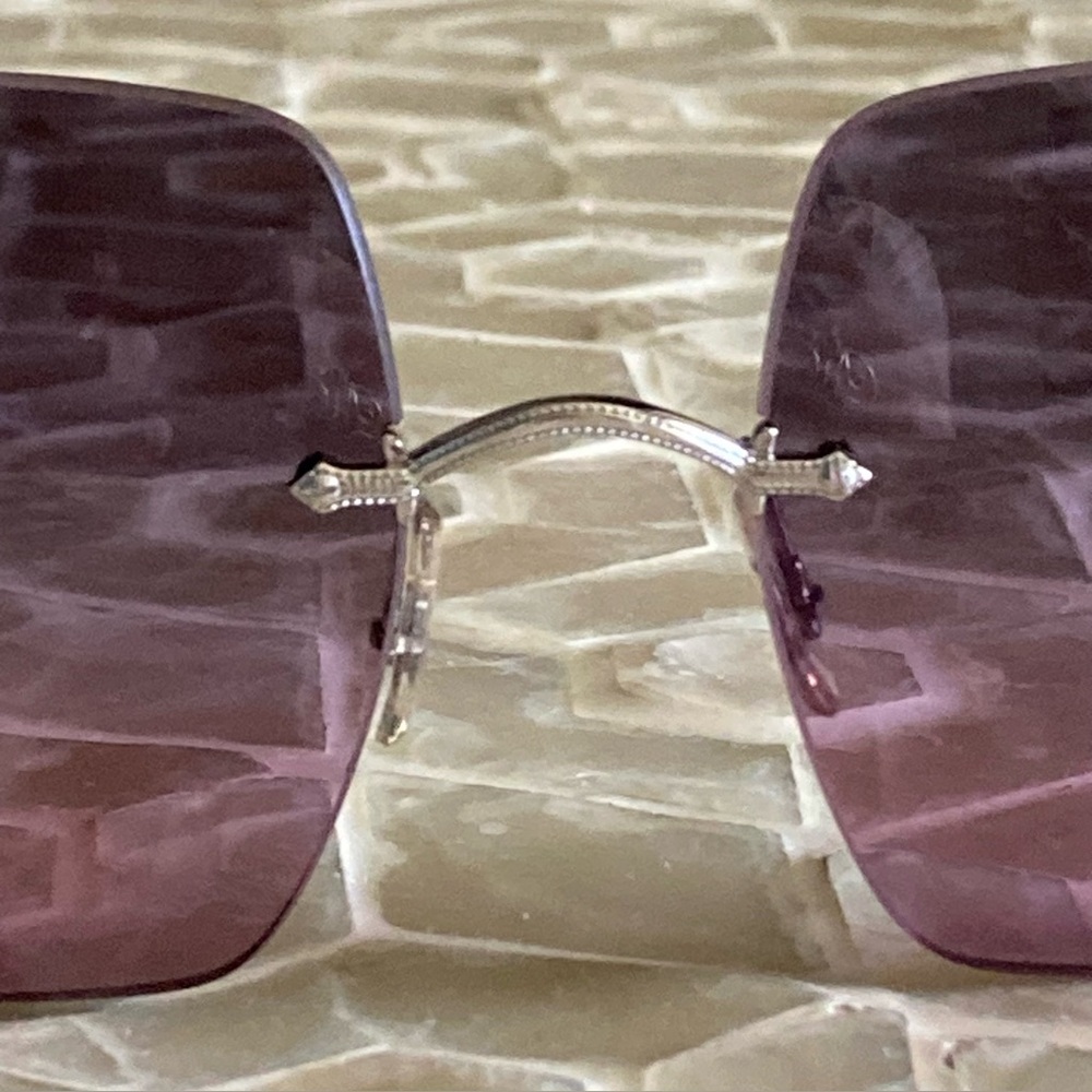 Oliver Peoples UV-Protected Square Rimless Sunglasses (0OV1268S) - Picture 9 of 11